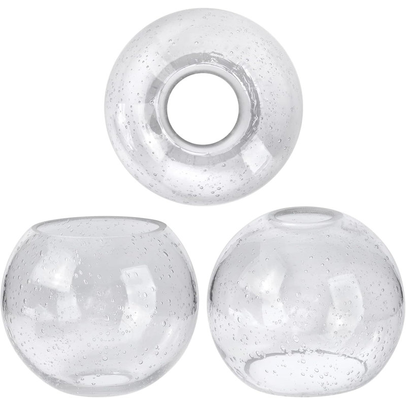 3 Pack Clear Seeded Glass Globe Light Shades