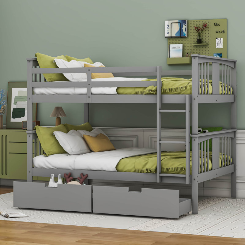 Lit superposé double au-dessus de double Caryna, gris