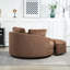 Fauteuil demi-tonneau rembourré avec repose-pieds-108805425