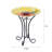 Solar Bee Floral Bird Bath