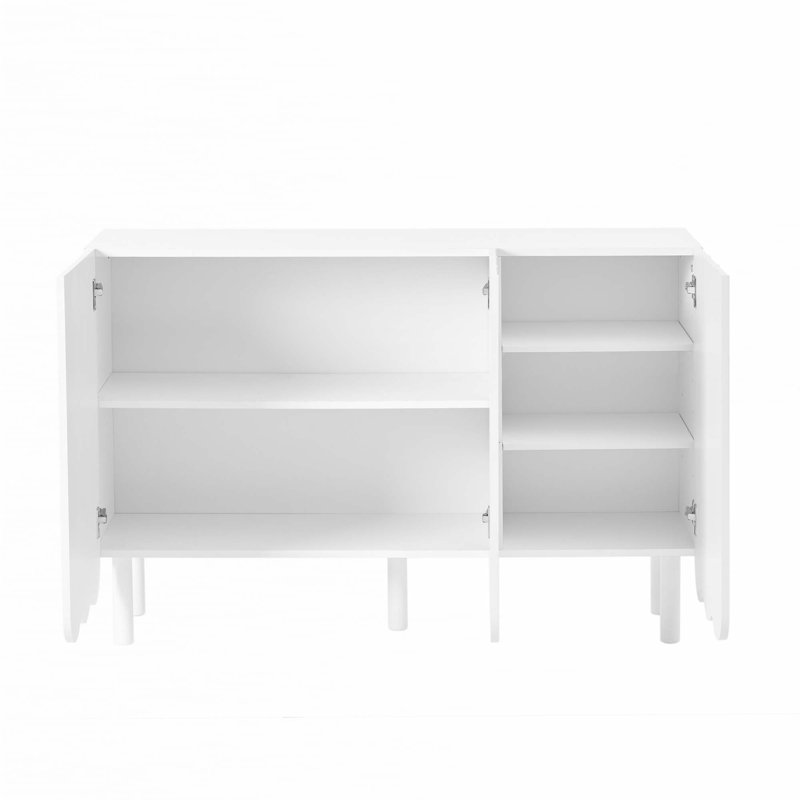 Armoire à chaussures, buffet avec tablettes réglables, Blanc