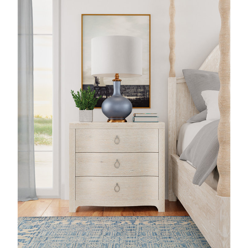 Serenity Antigua Three Drawer Nightstand, Light Brown