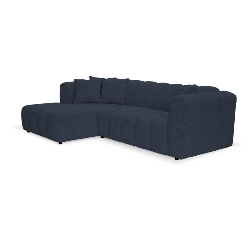 3 Seater Corner Sofa, Left Hand Facing, Polyester - Navy