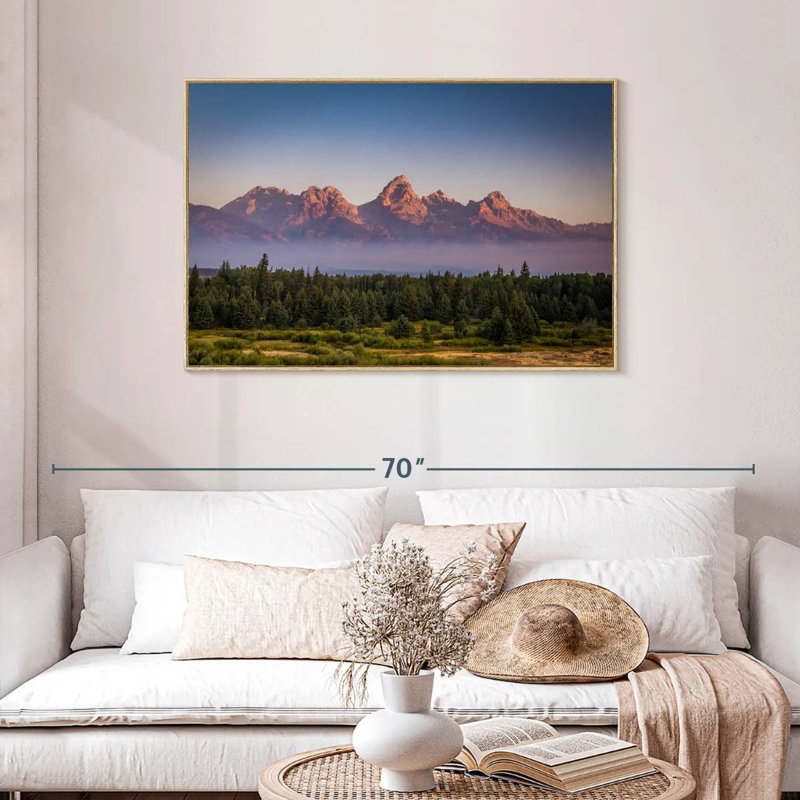 Brume Grand Teton, Cadre flottant en bois naturel, 43 po x 29 po