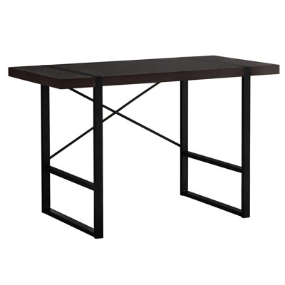Bureau d'ordinateur Fullilove, bureau à domicile, ordinateur portable, L 48 po, travail, métal, stratifié, contemporain, moderne