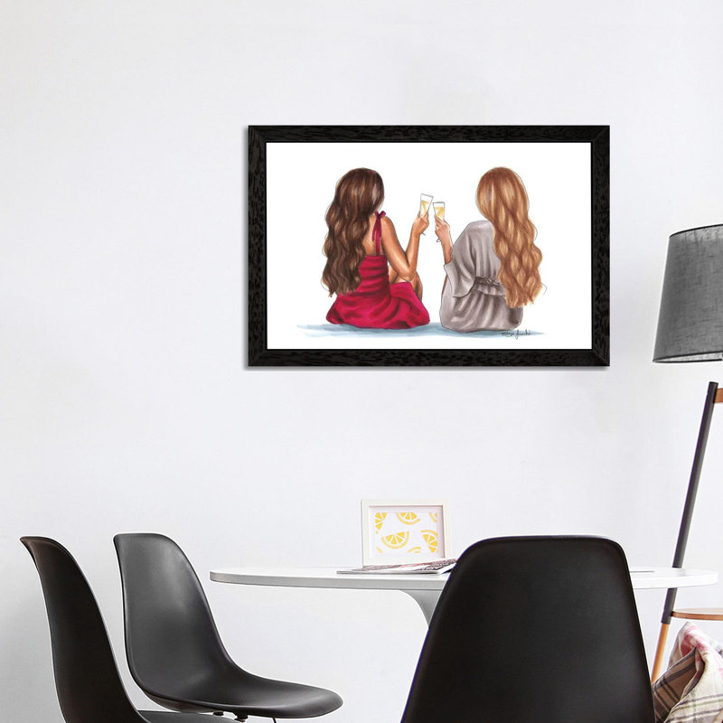Cheers 1 Piece Wall Art on Canvas, 66.04 cm H x 45.72 cm W, Black Framed