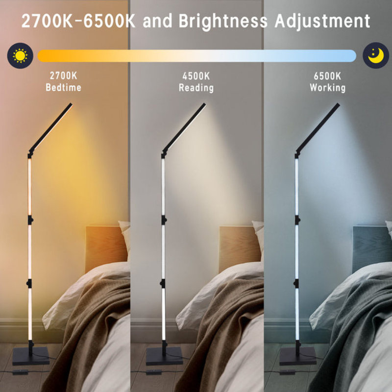 Khalfani 17.35'' Black LED Task Floor Lamp