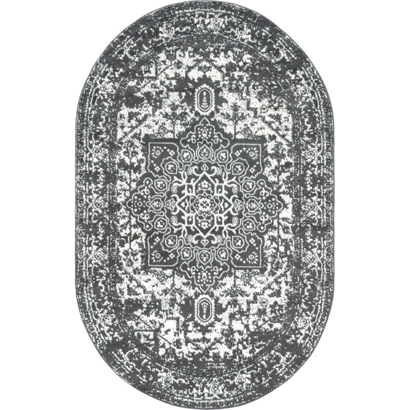 Oriental Area Rug, Oval 152 x 244cm