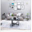 Table basse ronde 35,5 po noir, table basse transparente