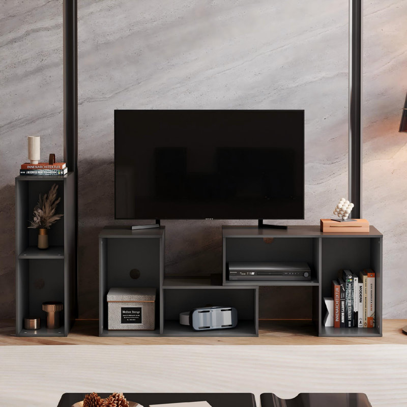  Extendable Deformable TV Stand with LED Strip, Modern Entertainment Center with 3 Pieces Console Cabinet, Gaming Media For Living Room, Bedroom