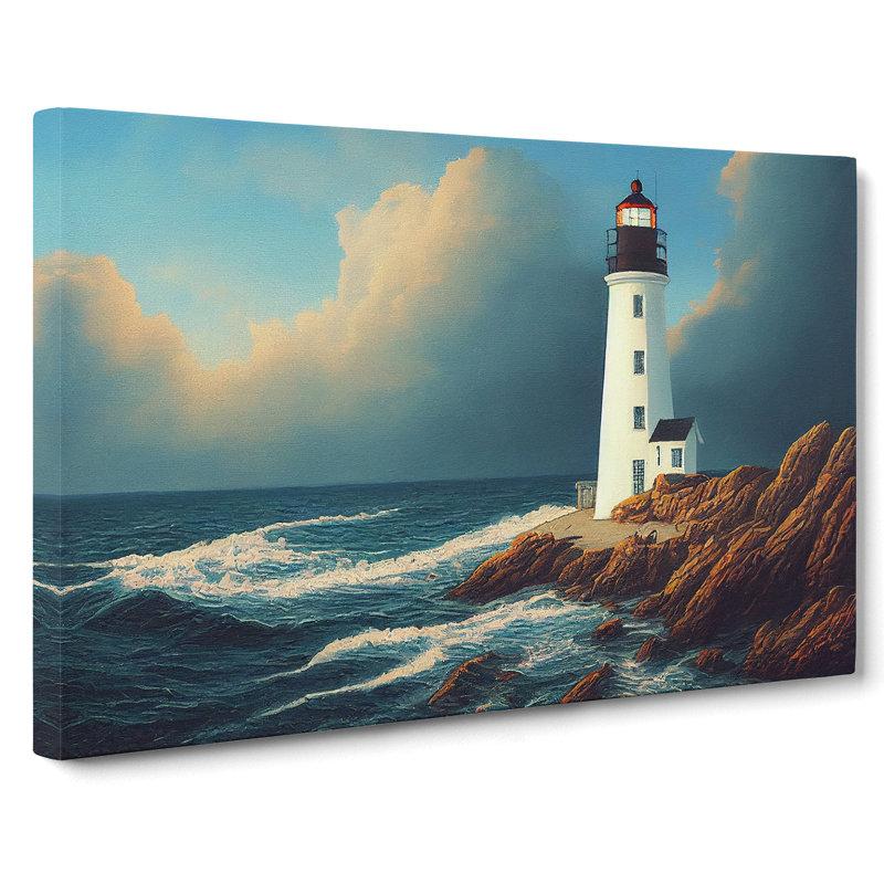Unbeatable Lighthouse Seascape - Wrapped Canvas, 40cm H x 60cm W x 3cm D