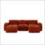 110.6 " Velvet U-Shaped Sectional with Ottoman