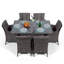 Karcher 6 - Person Patio Dining Set Umbrella Hole Included Rectangular Table with Cushions Included