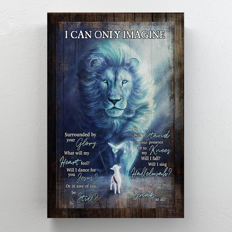 Le dieu du lion et la chèvre - Will I? «I Can Only Imagine», reproduction d'art graphique sur toile tendue 1 pièce