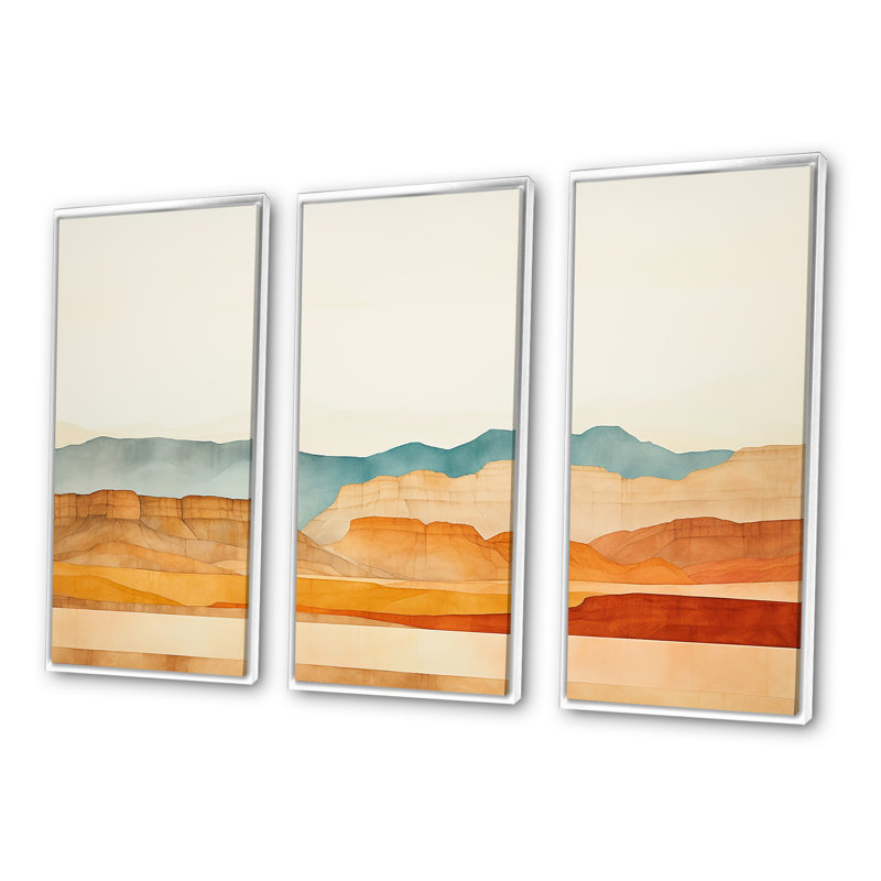 «Bold Canyon View», ensemble d'art mural Canyon, Cadre flottant blanc, H 32 po x l 48 po x P 1 po