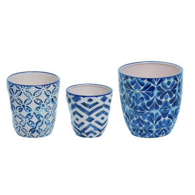 Ensemble de pots à fleurs en céramique 3 pièces Brynie