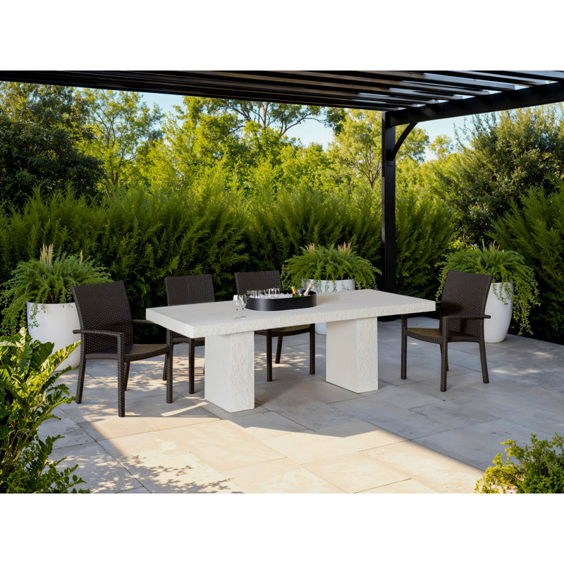 Robusto Dining Table, White Stone