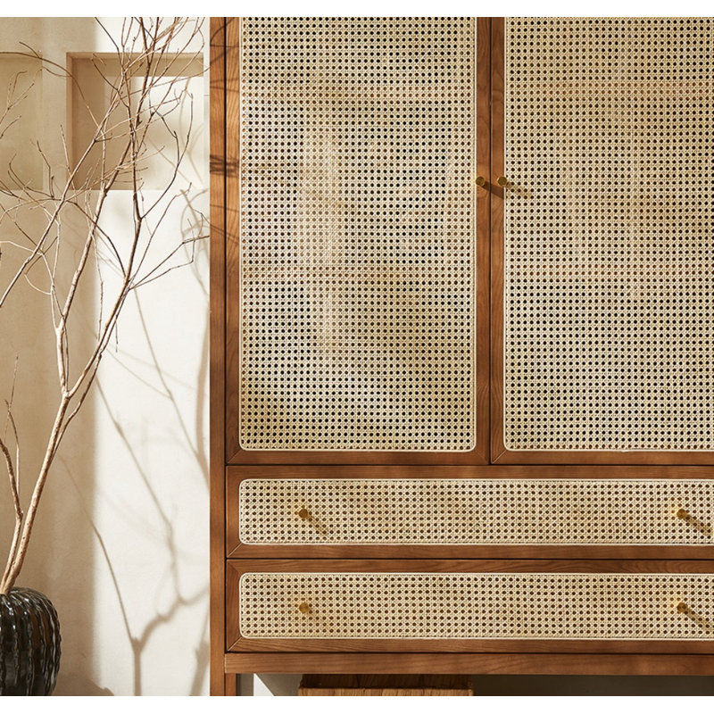 Simple garde-robe tissée rétro, Noyer