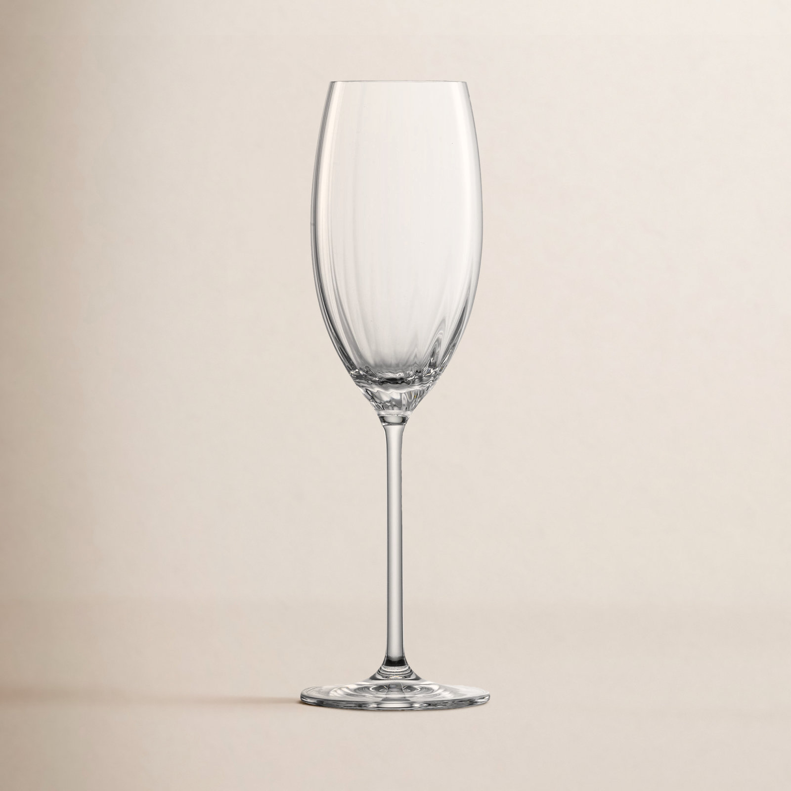 Prizma Ribbed Crystal Champagne Flute
