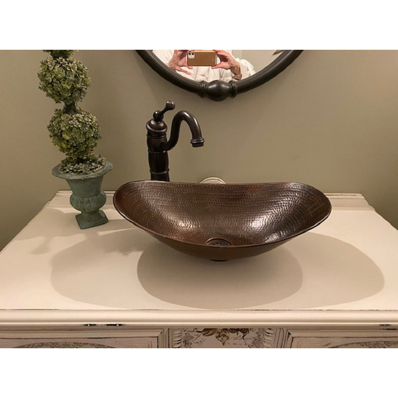 17" Oval Roman Copper Vessel Bathroom Sink