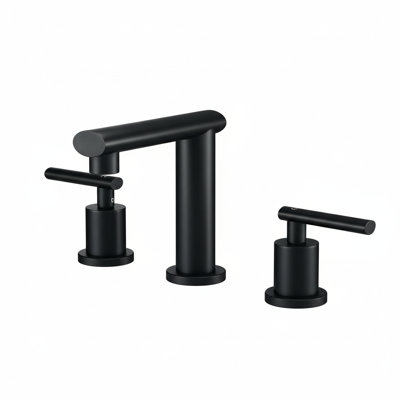 Modern Double Handle Widespread Bathroom Faucet with Drain Assembly(Set of 2)