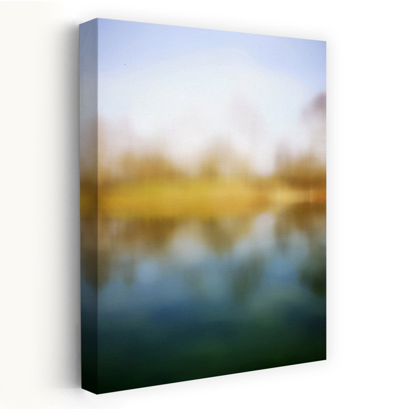 Art contemporain contemporain, paysage paisible, H 12 po x l 8 po