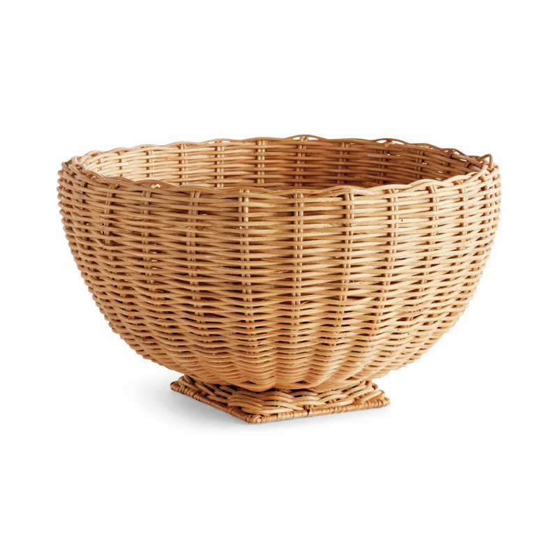 Charleston Handmade Rattan/Iron Decorative Bowl, 10" H x 18" W x 18" D