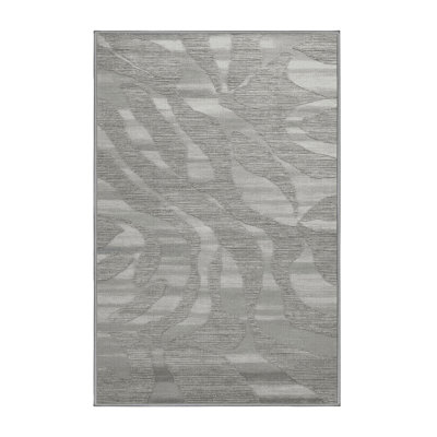 Tapis abstrait gris lavable à la machine