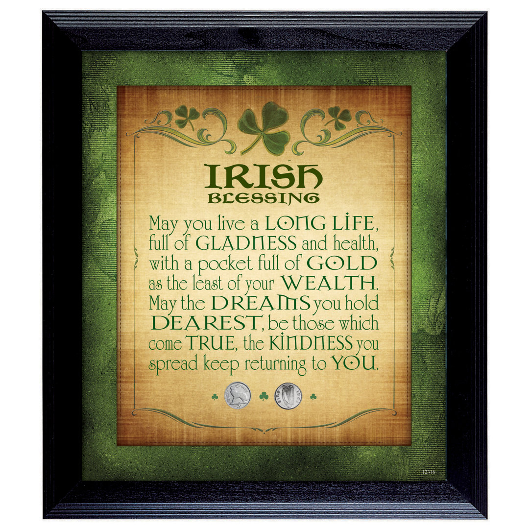 Irish Blessing with 2 Three Pence Wall Frame Winston Porter