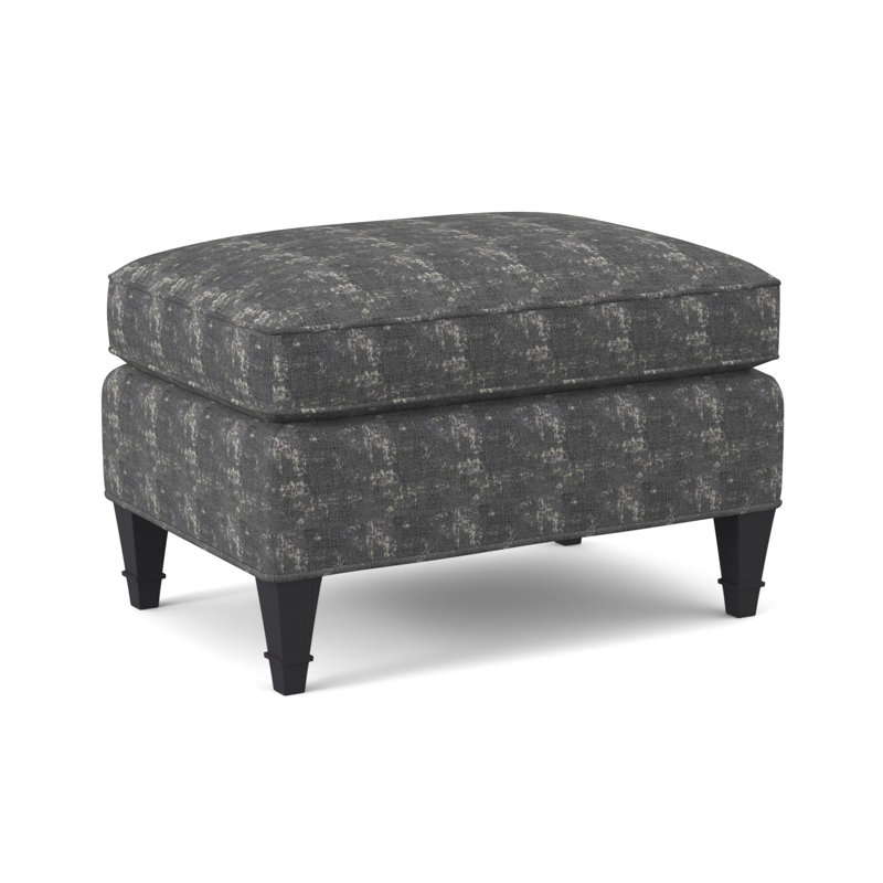Everton Ottoman, Venice Linen, Vintage Ebony