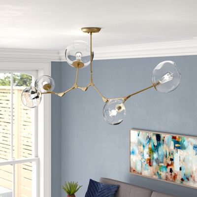 Lustre linéaire moderne à 5 lumières de style Spoutnik Maclean