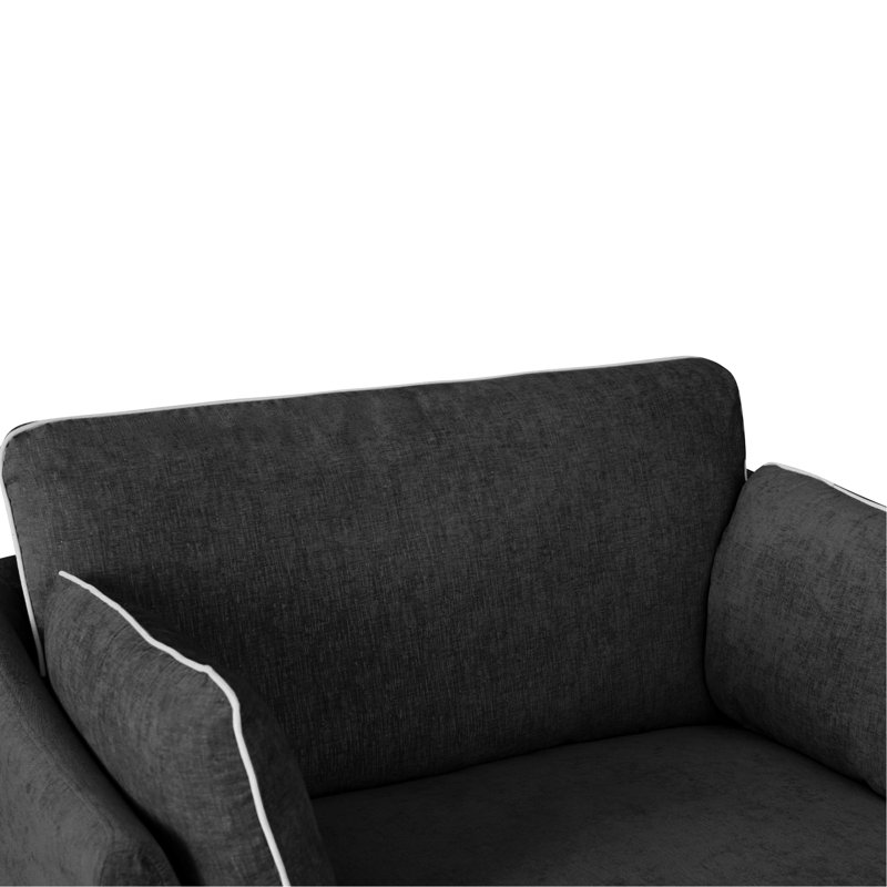 Canapé-lit 51,2 po Modern, Noir