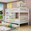 Lit superposé double au-dessus de double, lit superposé en bois avec tablettes et tiroirs-1425698813