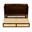 Grand lit escamotable, armoire-lit en bois de pin avec décoration en rotin et tiroir de rangement, noyer