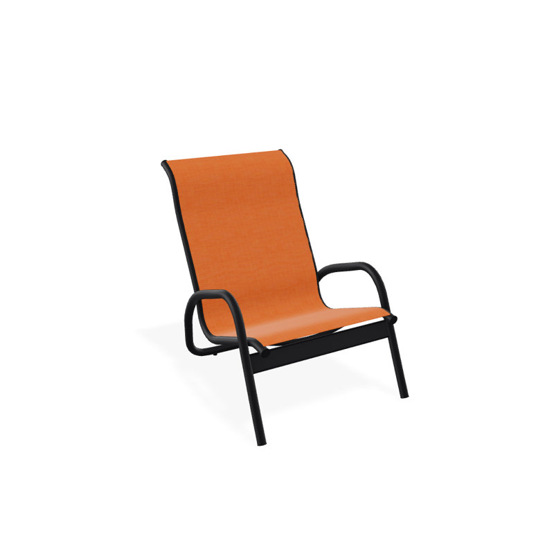 Beach Chair, Textured Black, Canvas Tangerine Sunbrella® Canvas