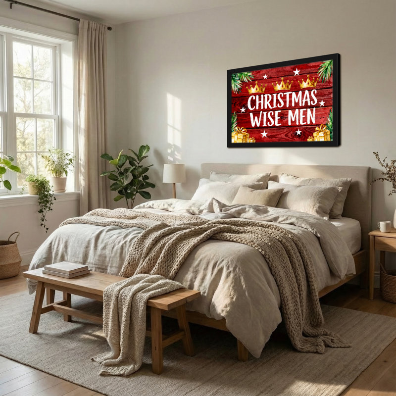 Noël Rois mages avec couronnes et cadeaux, H 12 po x l 18 po