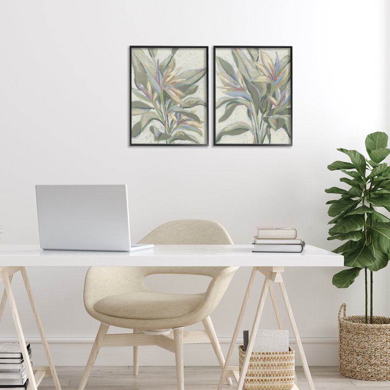 Ensemble de 2 giclées encadrées « Tropical Pastel Paradise », création de June Erica Vess, H 14 po x l 22 po
