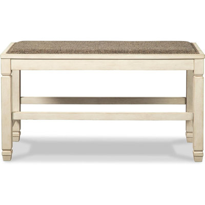 Banc rembourré Bolanburg, hauteur comptoir, blanc délavé