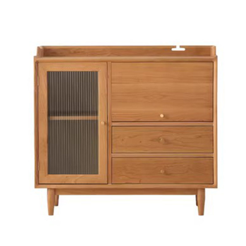 Buffet en bois massif Simple Simple, Brun jaunâtre clair, H 35,43 po x l 39,37 po x P 15,75 po