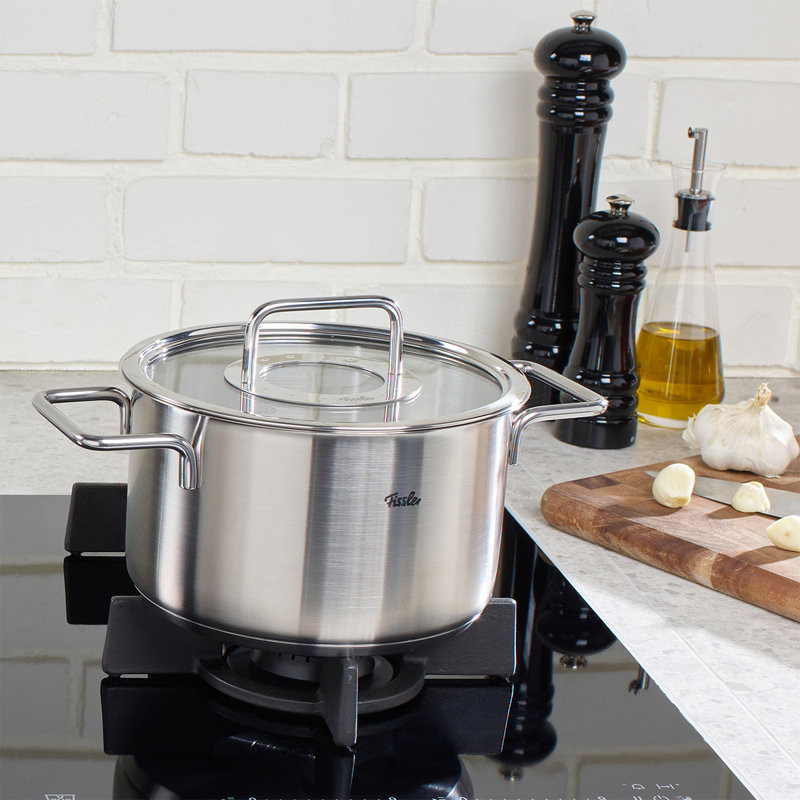 Fissler® Pure Collection Stainless Steel Stockpot with Glass Lid, 10.20"
