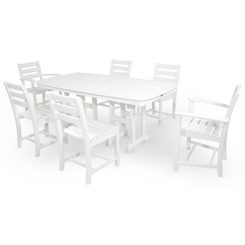 Ensemble repas 7 pièces POLYWOOD Monterey Bay, Blanc classique