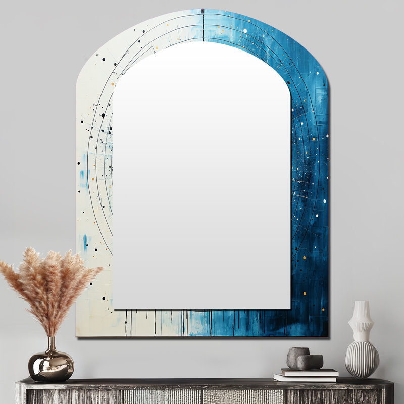 Blanc blanc bleu minimalisme lune, 43 po x 33 po