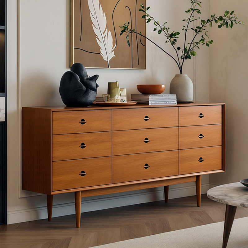 Brown Solid Wood Sideboard, 31.5" H x 55.12" W x 16.93" D