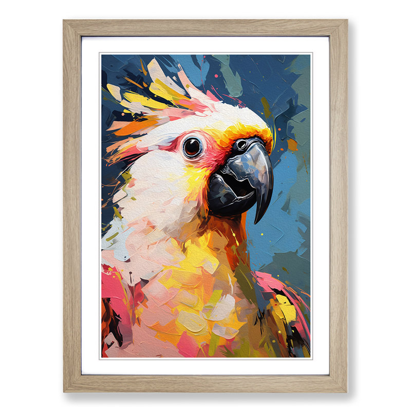 Single Picture Frame Print on Wood, 64cm H x 46cm W, Oak Framed
