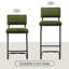 Tabouret de bar / tabouret de bar en velours capitonné à dossier bas Ambrine-1515569687-1515569674