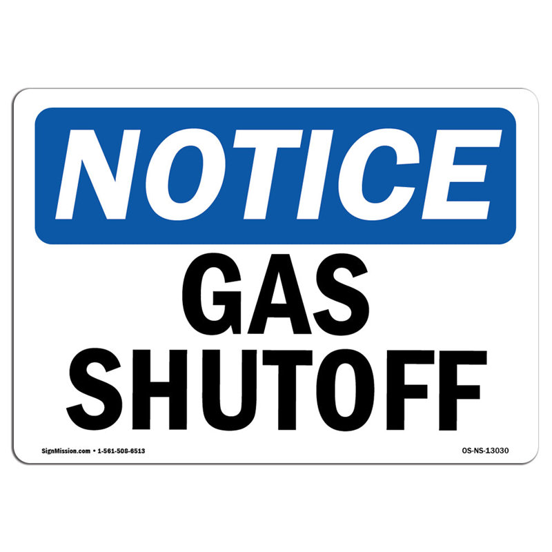 Gas Shutoff Sign