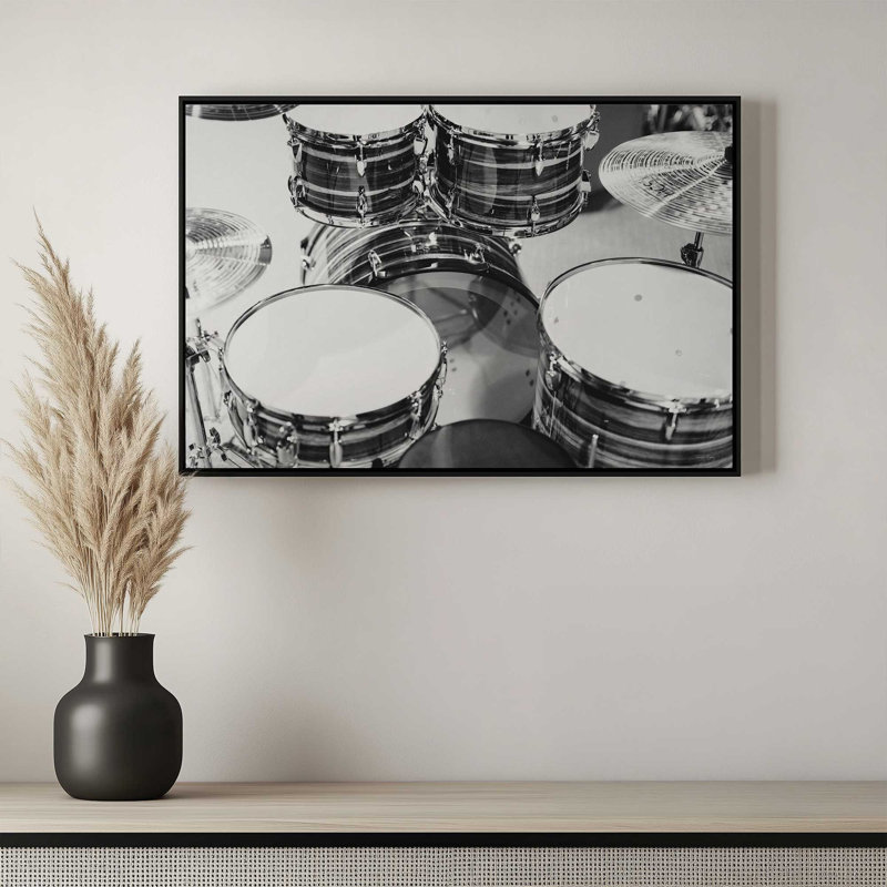 «Keep the Beat I» par Jennifer Rigsby, reproduction d'art, 30 W x 20 H, Black, Framed Canvas