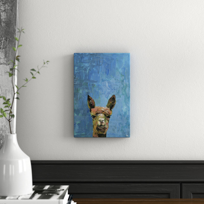 What Up Llama by Julia Posokhova - Wrapped Canvas Painting, 30cm H x 20cm W x 3.81cm D