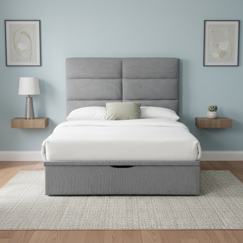 Bisrat Bed, Double (4'6), Grey