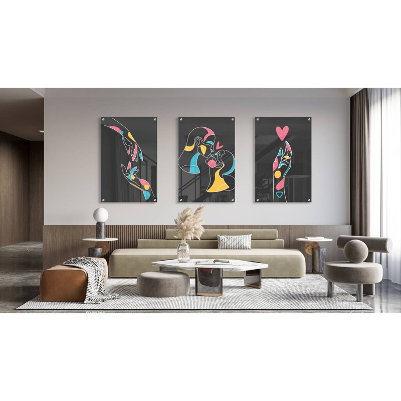 «Love» - ensemble de 3 reproductions sans cadre